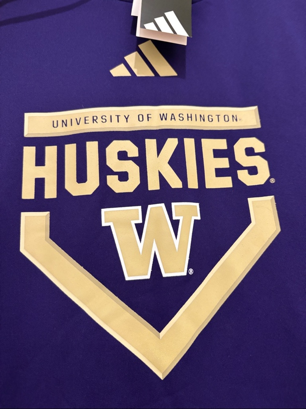 NWT [adidas] Washington Huskies NCAA Long-Sleeve Hooded Hoodie Sweatshirt Mens M - Picture 5 of 11